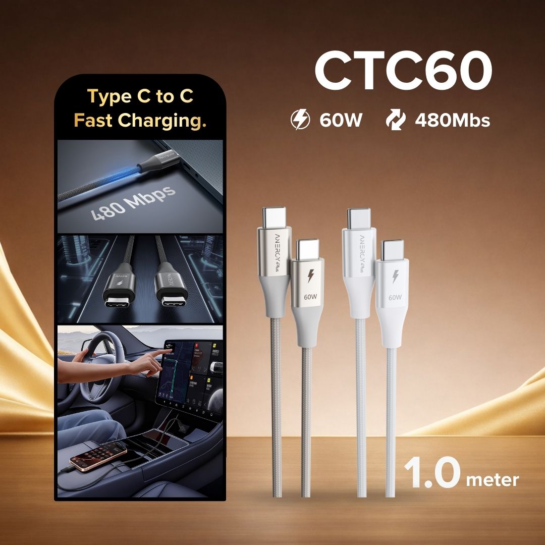 Airbot CTC60 Fast Charging Cable 60W Type-C To Type-C