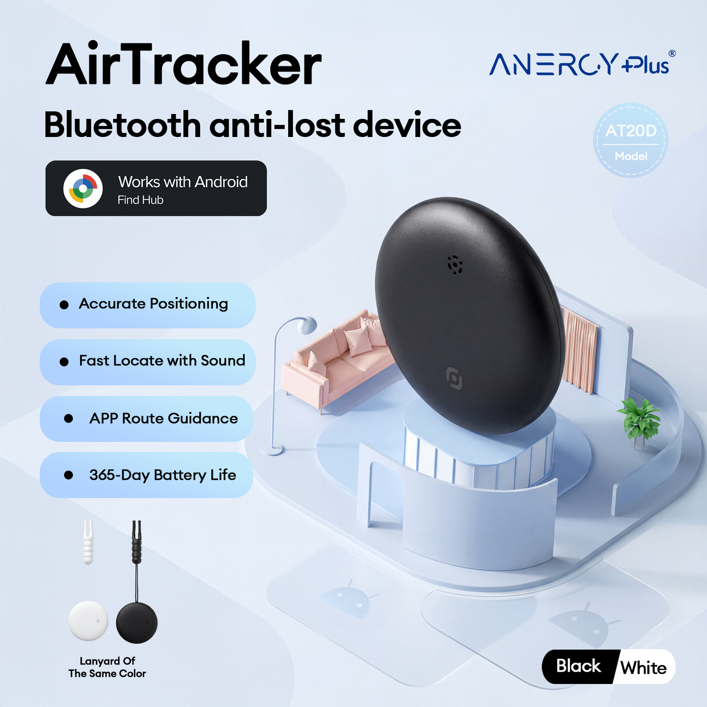 Airbot Anergy Tracker Tag AT20D Find Hub Adroid