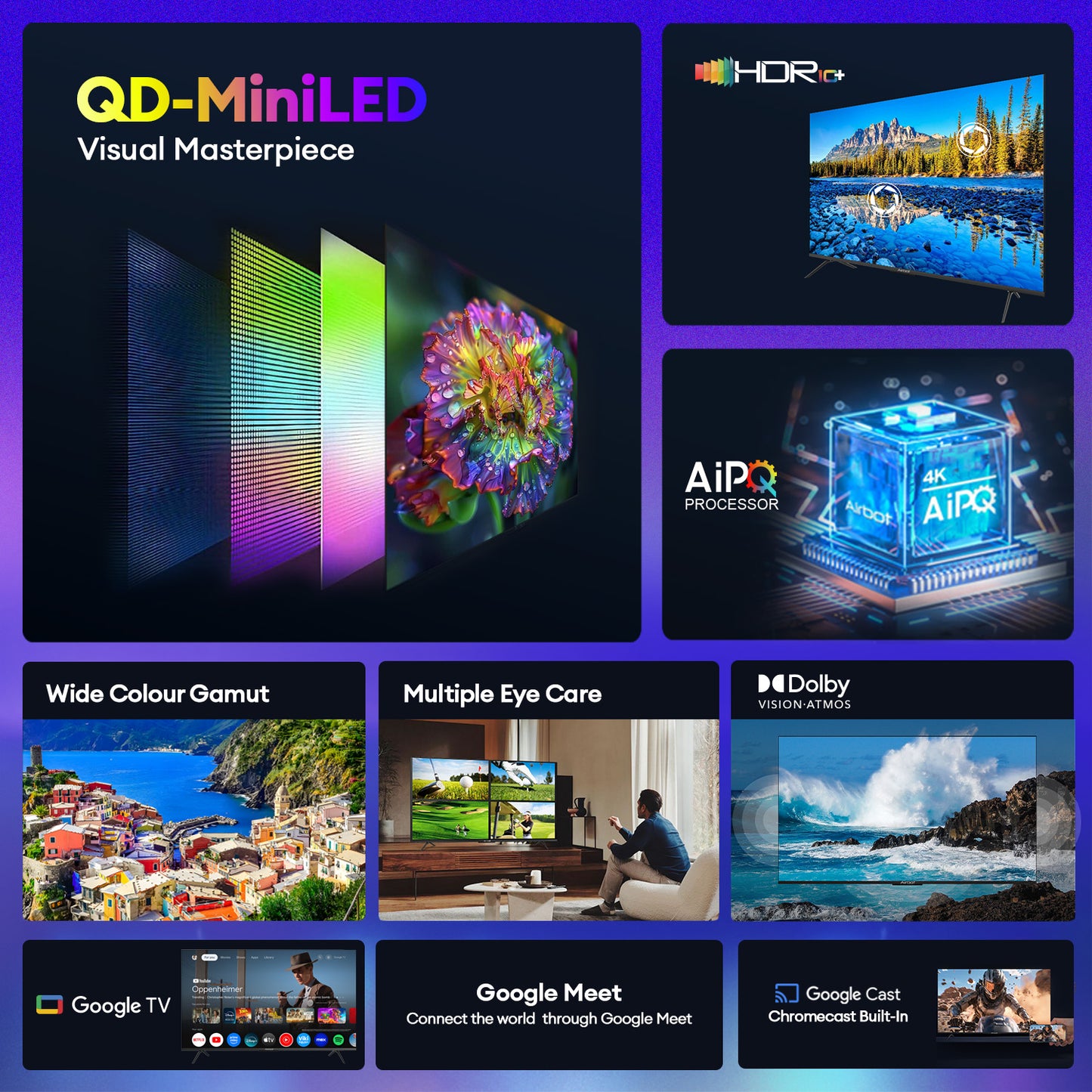 [New Launch] Airbot Quantum Dot Mini-LED | M55 Ultra | AI Google TV