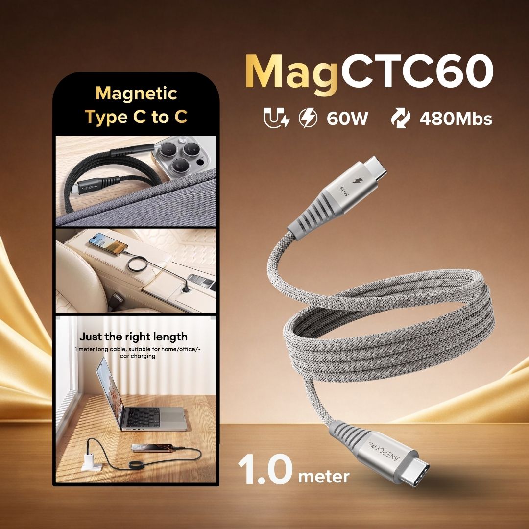 Airbot CTC60 Magnetic Fast Charging Cable 60W Type-C to Type-C