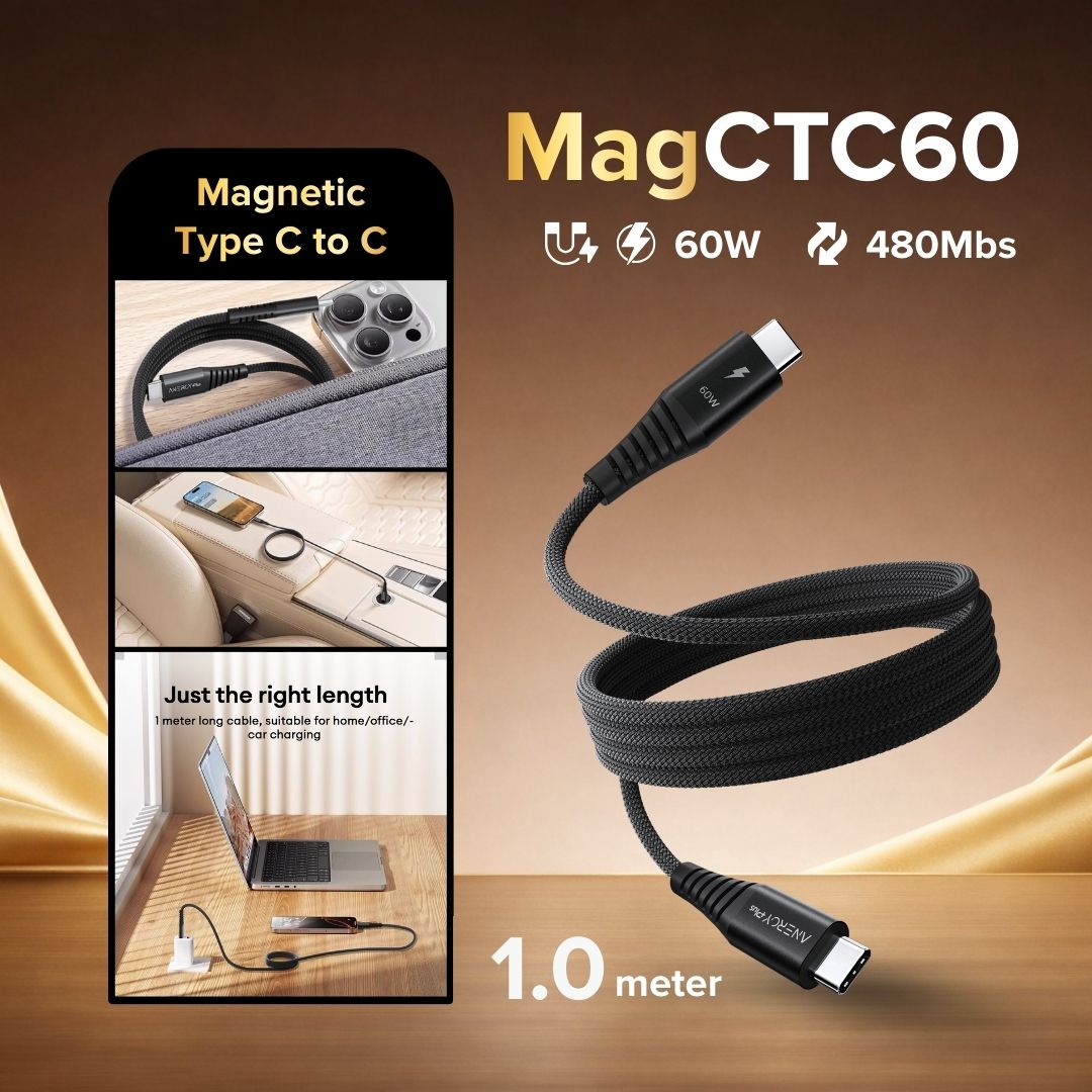 Airbot CTC60 Magnetic Fast Charging Cable 60W Type-C to Type-C