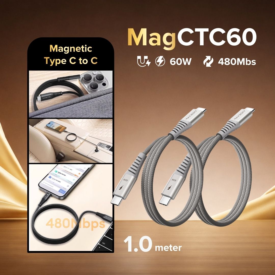 Airbot CTC60 Magnetic Fast Charging Cable 60W Type-C to Type-C