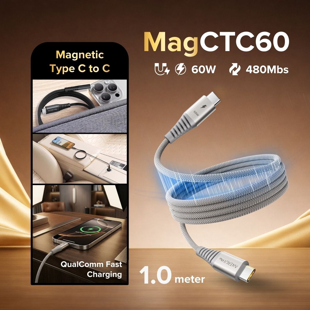 Airbot CTC60 Magnetic Fast Charging Cable 60W Type-C to Type-C