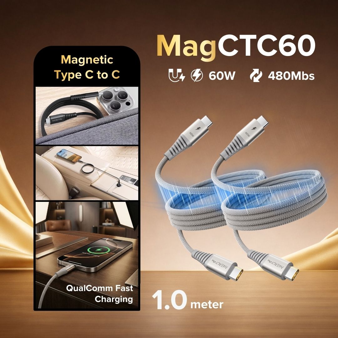 Airbot CTC60 Magnetic Fast Charging Cable 60W Type-C to Type-C