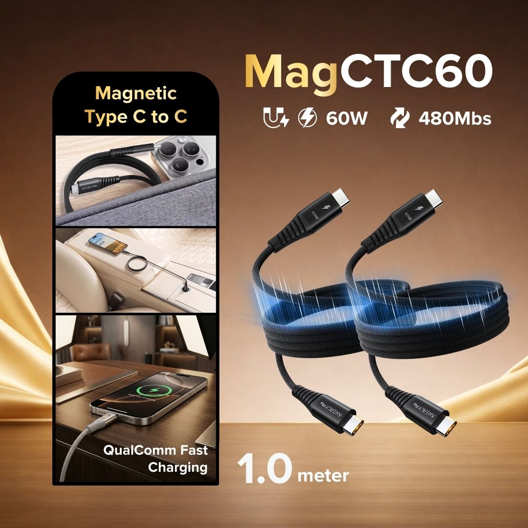 Airbot CTC60 Magnetic Fast Charging Cable 60W Type-C to Type-C