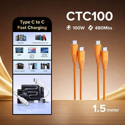 Airbot CTC100 | Fast Charging Cable 100W Type-C To Type-C