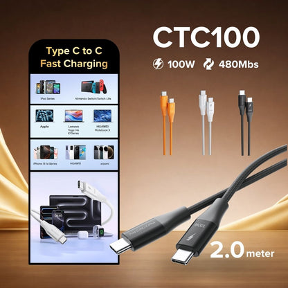 Airbot CTC100 | Fast Charging Cable 100W Type-C To Type-C