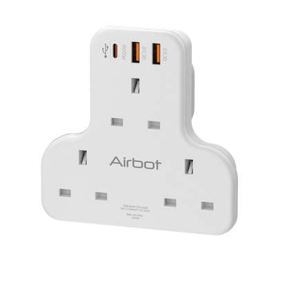 Airbot 3C-PD Multi Extension Socket 3250W 3 Way Socket Multi Power Adaptor with USB + Type-C PD