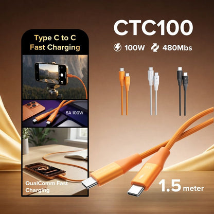 Airbot CTC100 | Fast Charging Cable 100W Type-C To Type-C