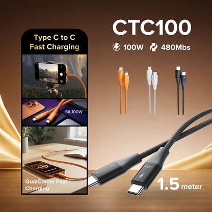 Airbot CTC100 | Fast Charging Cable 100W Type-C To Type-C