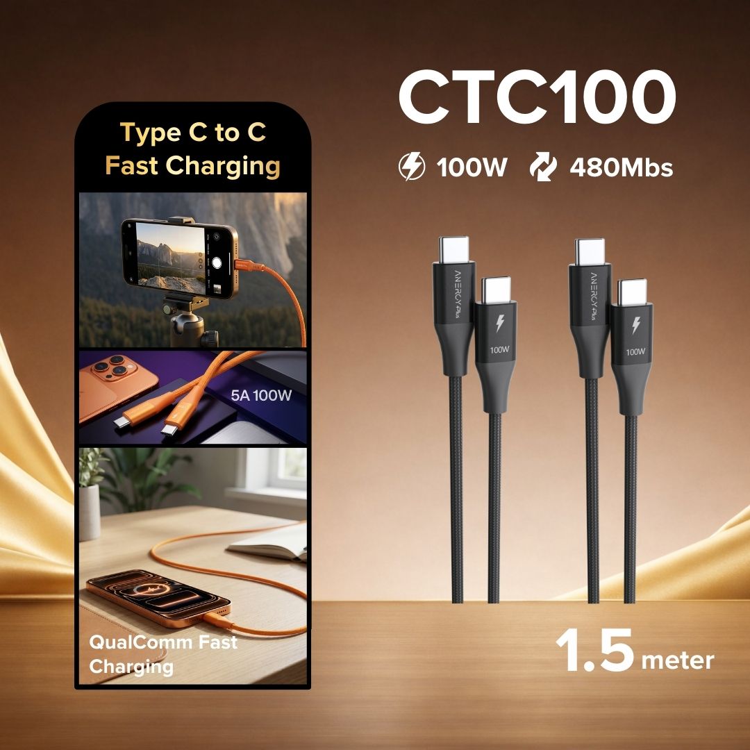 Airbot CTC100 | Fast Charging Cable 100W Type-C To Type-C