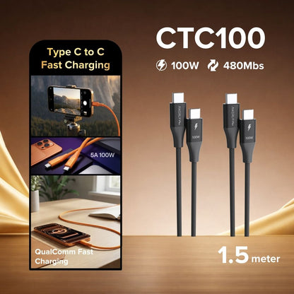 Airbot CTC100 | Fast Charging Cable 100W Type-C To Type-C