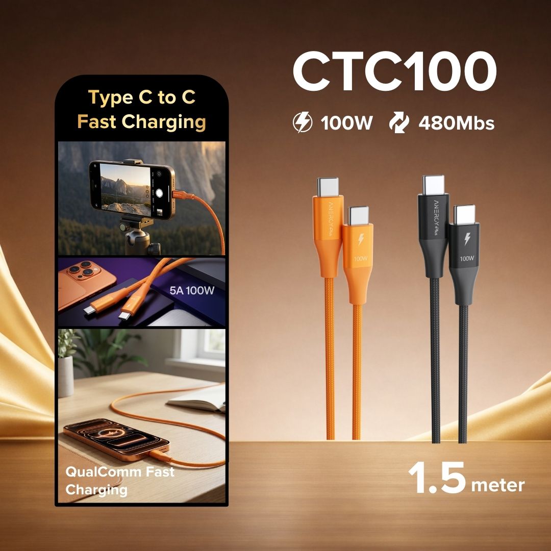 Airbot CTC100 | Fast Charging Cable 100W Type-C To Type-C