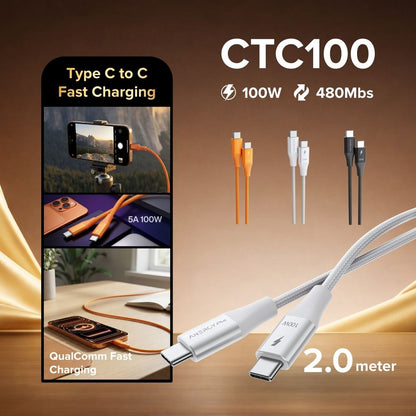 Airbot CTC100 | Fast Charging Cable 100W Type-C To Type-C