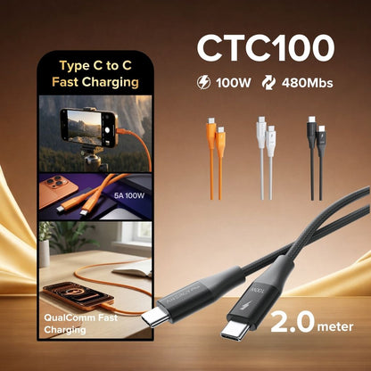Airbot CTC100 | Fast Charging Cable 100W Type-C To Type-C
