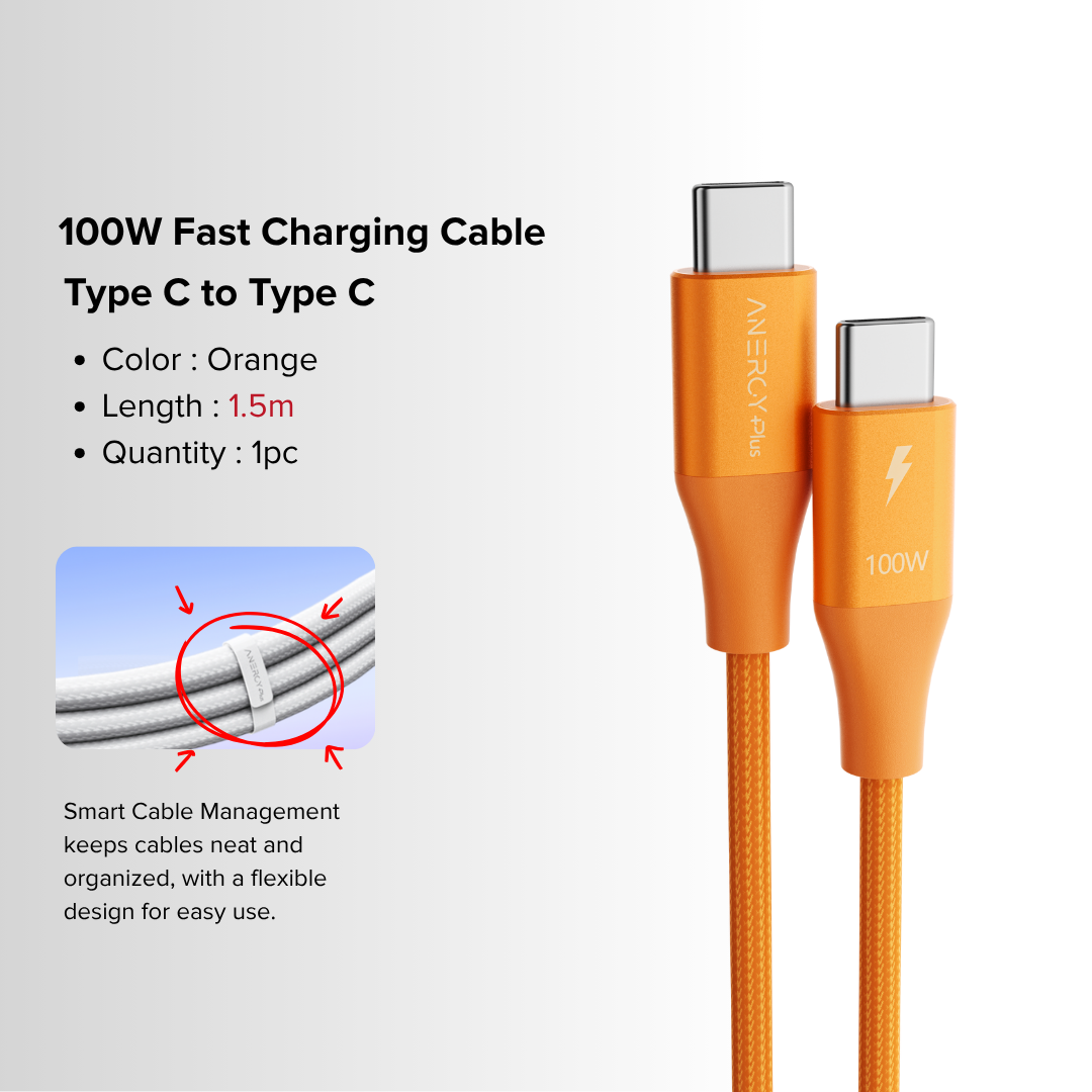 Airbot CTC100 | Fast Charging Cable 100W Type-C To Type-C