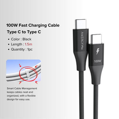 Airbot CTC100 | Fast Charging Cable 100W Type-C To Type-C