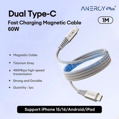 Airbot CTC60 Magnetic Link Charging Cable 60W Type-C to Type-C