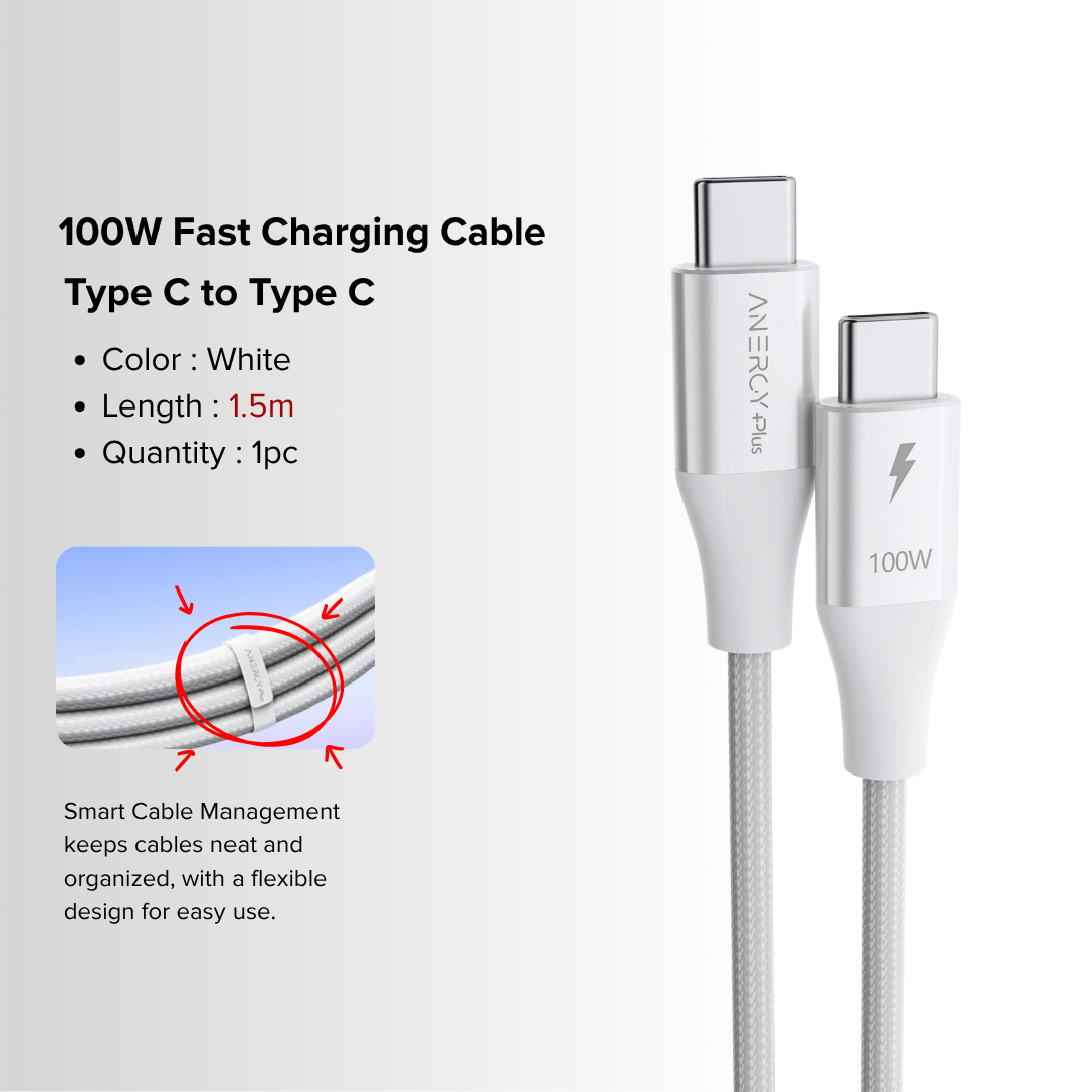 Airbot CTC100 | Fast Charging Cable 100W Type-C To Type-C
