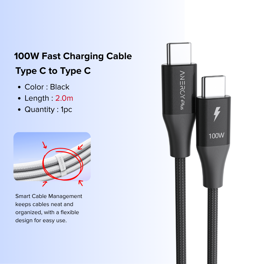 Airbot CTC100 | Fast Charging Cable 100W Type-C To Type-C