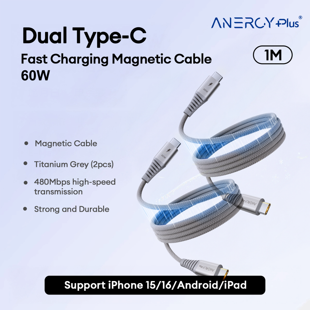 Airbot CTC60 Magnetic Link Charging Cable 60W Type-C to Type-C