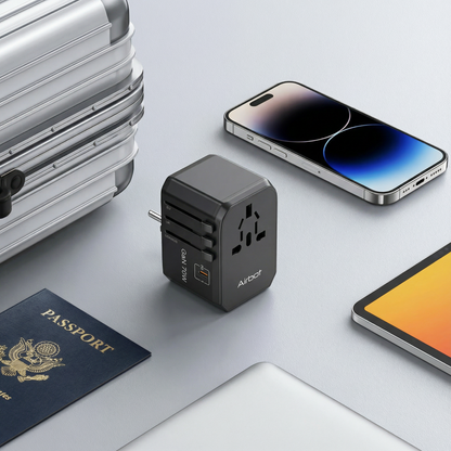 Airbot Air 305-MAX Universal Travel Adapter GaN 70W International Worldwide USB + Type-C PD