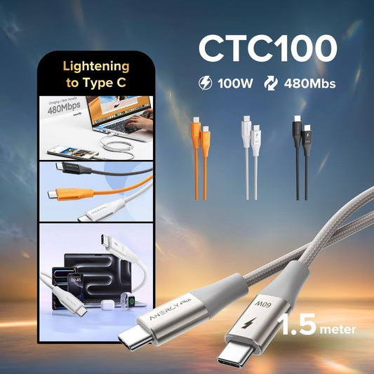 Airbot CTC100 | Fast Charging Cable 100W Type-C To Type-C