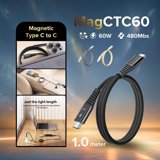 Airbot CTC60 Magnetic Fast Charging Cable 60W Type-C to Type-C