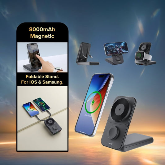 Airbot Magnetic Power Bank 8000mAh with Foldable Stand