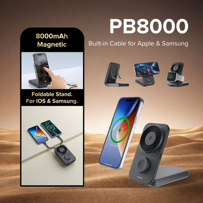Airbot Magnetic Power Bank 8000mAh with Foldable Stand