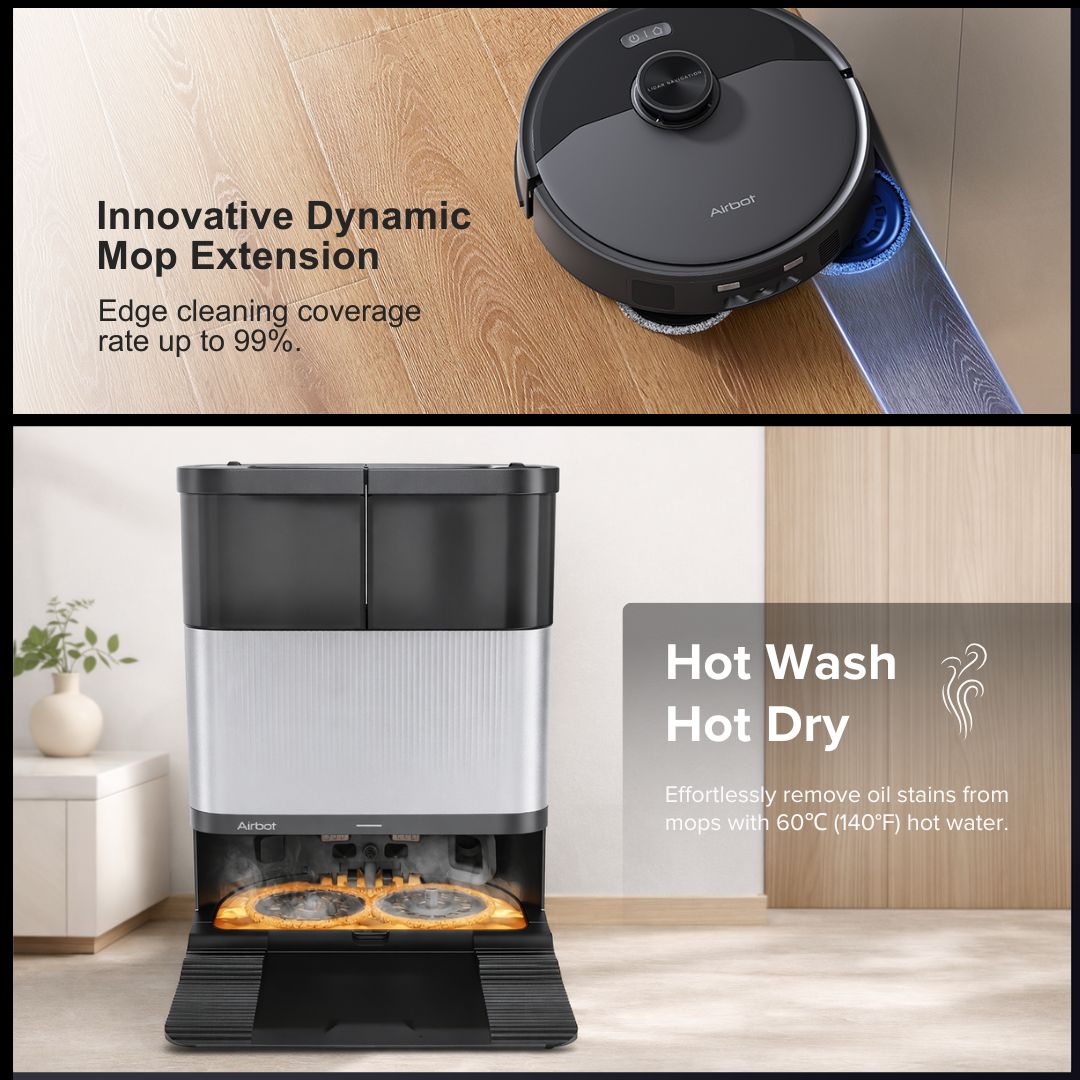 [Pre-Order] Airbot X50 | 24000Pa | Mop Lifting | Mop Extension | Hot Drying | Deep Carpet Cleaning
