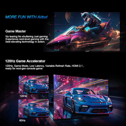 Airbot Singapore 4K QLED Google TV Singapore showing smooth gaming graphics with 120Hz game accelerator and low latency