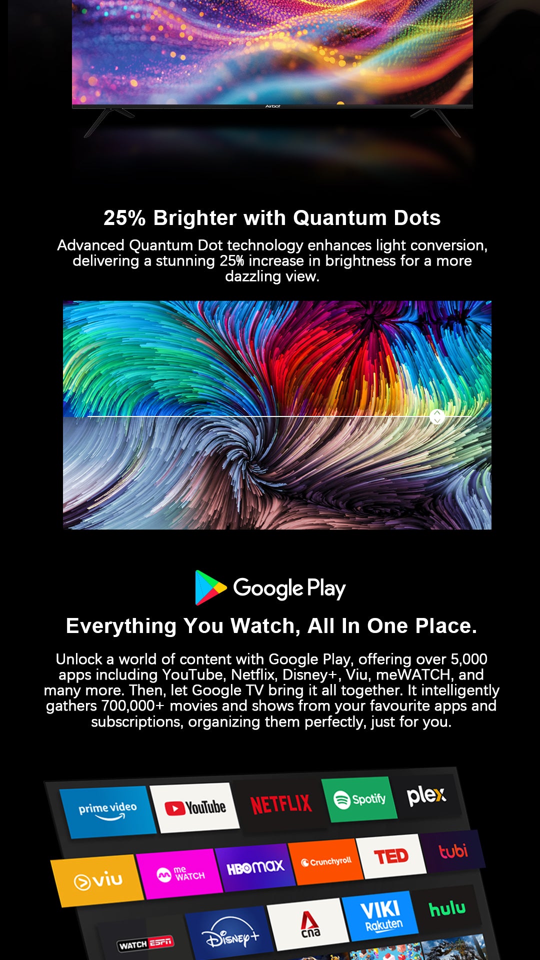 Singapore Mewatch 4K QLED Google TV Airbot QLED 55