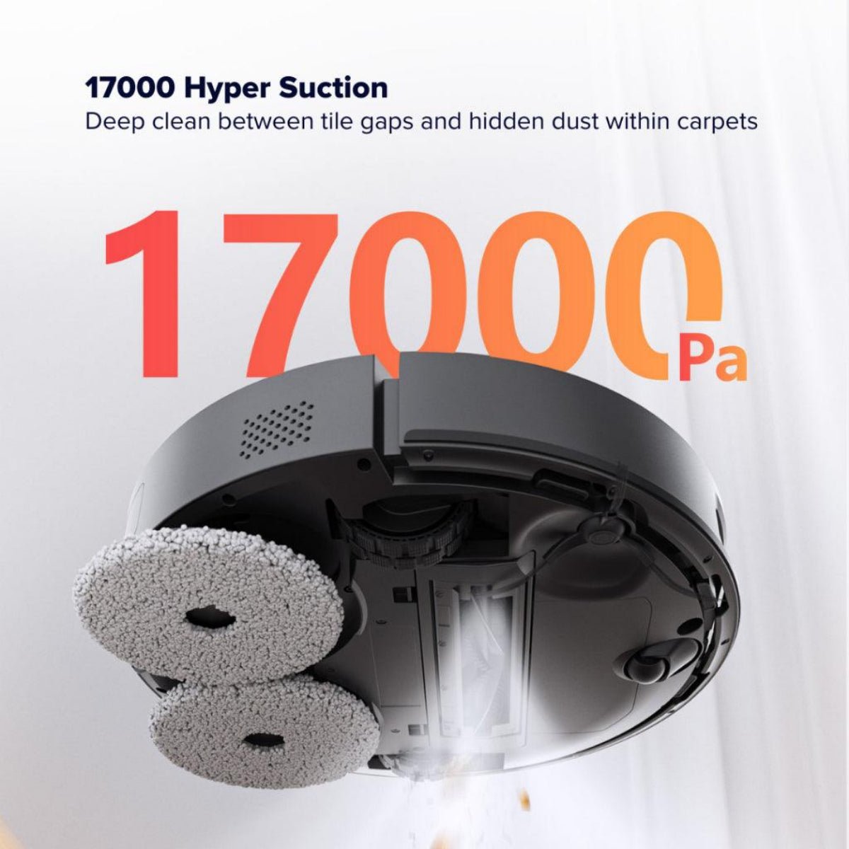 Airbot AI robot vacuum Singapore with 17000 Hyper Suction for deep cleaning carpets and tiles
