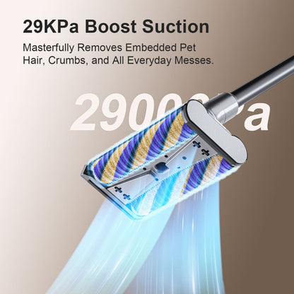 Airbot Swift Dual Roller vacuum cordless cleaner head with 29KPa powerful suction removing pet hair and crumbs