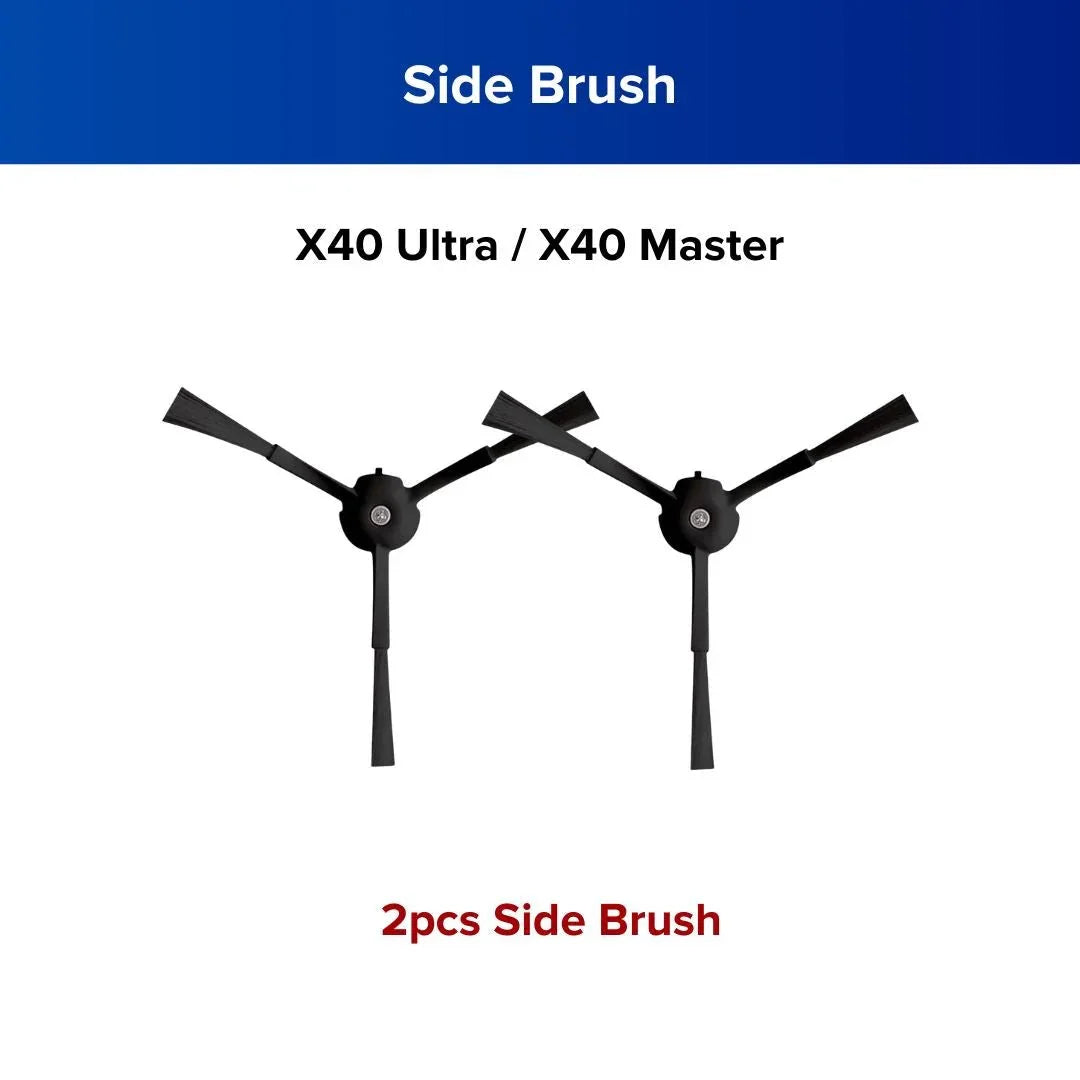 X40 vacuum parts featuring two side brushes for X40 Ultra and X40 Master models