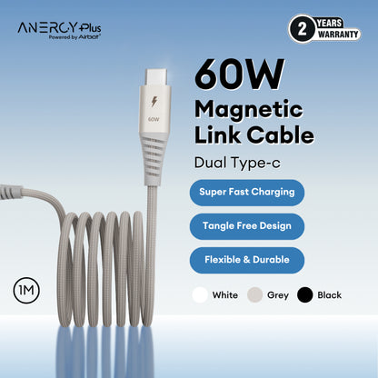 Airbot CTC60 Magnetic Link Charging Cable 60W Type-C to Type-C