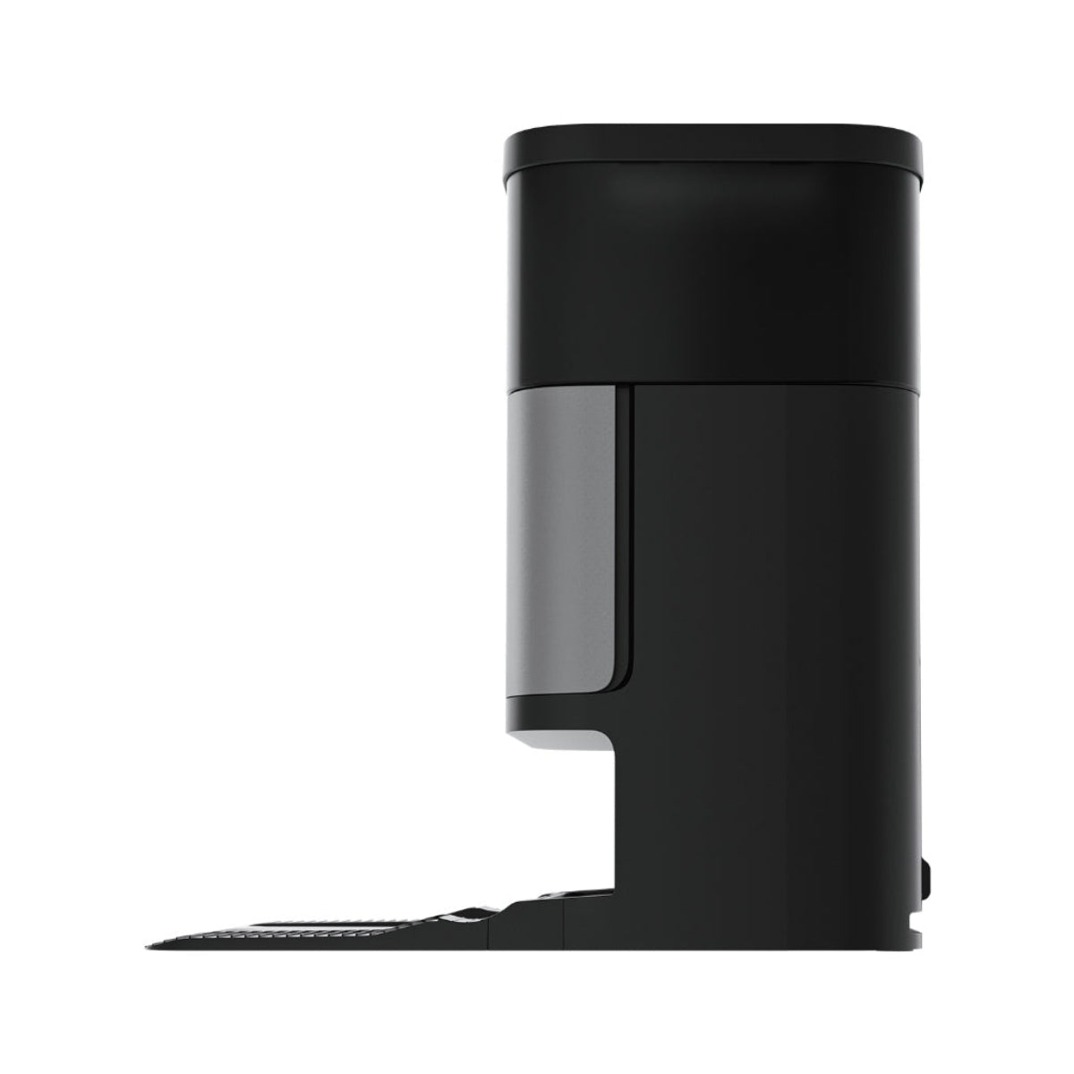 Black electronic device on a white background