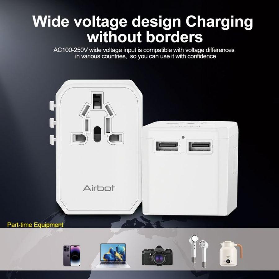 Airbot Air-308MAX Universal Travel Plug Adapter 45W International Worldwide Multi Adapter with USB + Type-C PD