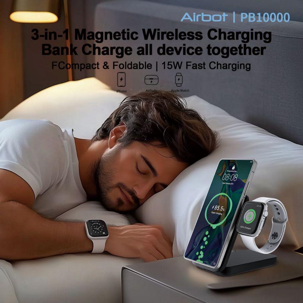 Airbot SingaporePower Bank 10000mAh with Magnetic Wireless ChargingPB10000