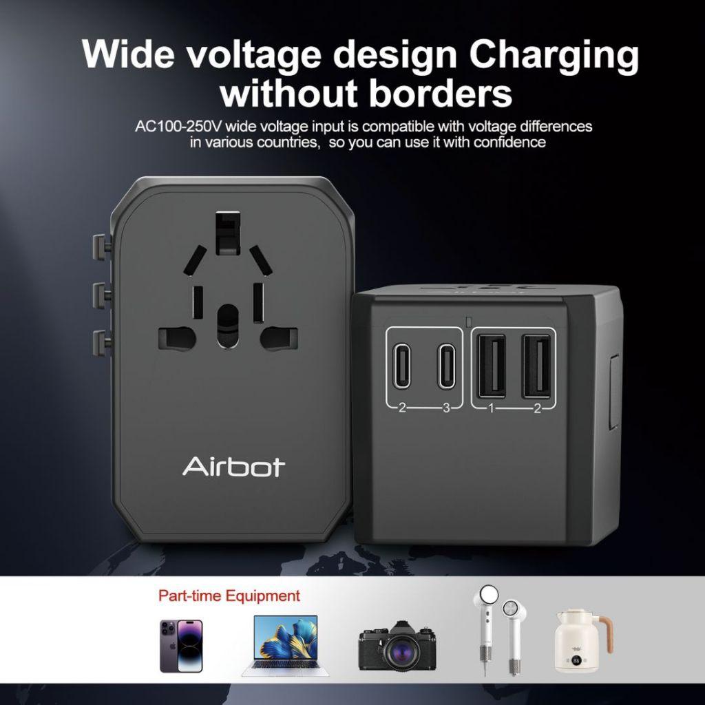 Airbot SingaporeAirbot 305MAX Universal Travel Adapter 70W International Worldwide Multi Adapter with USB + Type - C PDAir - 305 MAX
