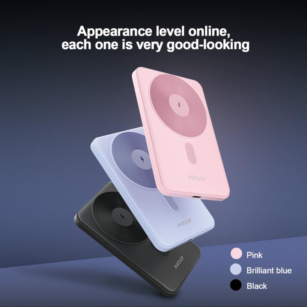 Airbot SingaporePower Bank 5000mAh with Magnetic Wireless ChargingPB5000 - Light Pink