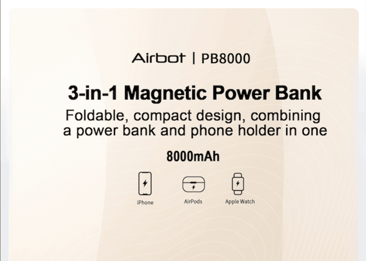 Airbot SingaporePower Bank 8000mAh with Magnetic Wireless ChargingPower Bank 8000