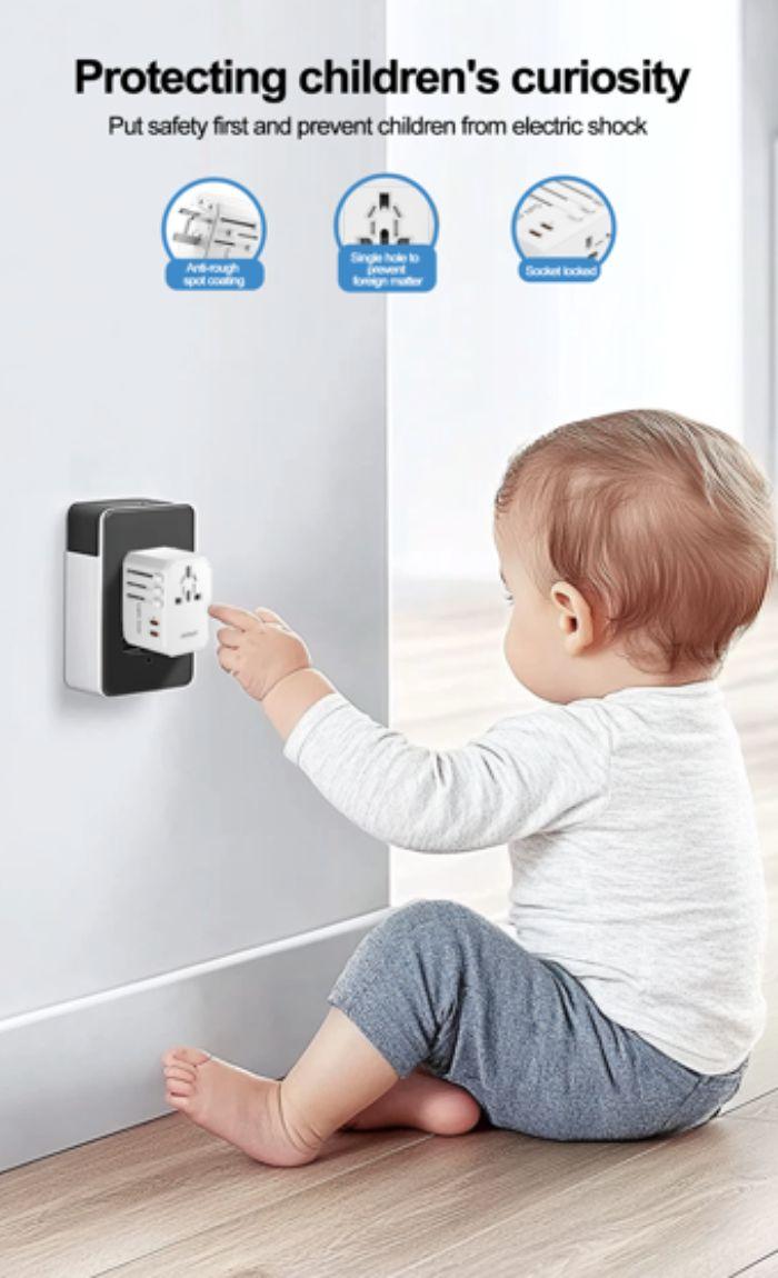 Airbot SingaporeAirbot 308MAX Universal Travel Plug Adapter 45W International Worldwide Multi Adapter with USB + Type - C PDAir - 308 MAX