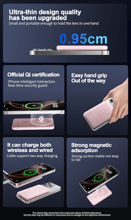 Airbot SingaporePower Bank 5000mAh with Magnetic Wireless ChargingPB5000 - Black