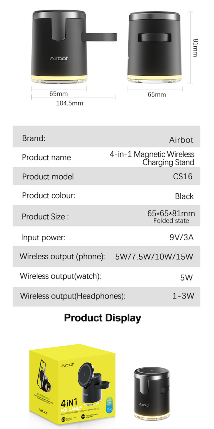 Airbot CS16 Magnetic Wireless Charging Station