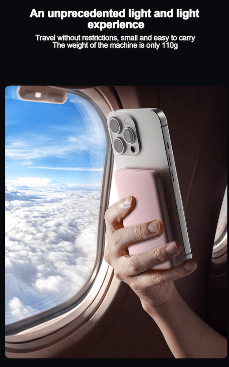 Airbot SingaporePower Bank 5000mAh with Magnetic Wireless ChargingPB5000 - Black