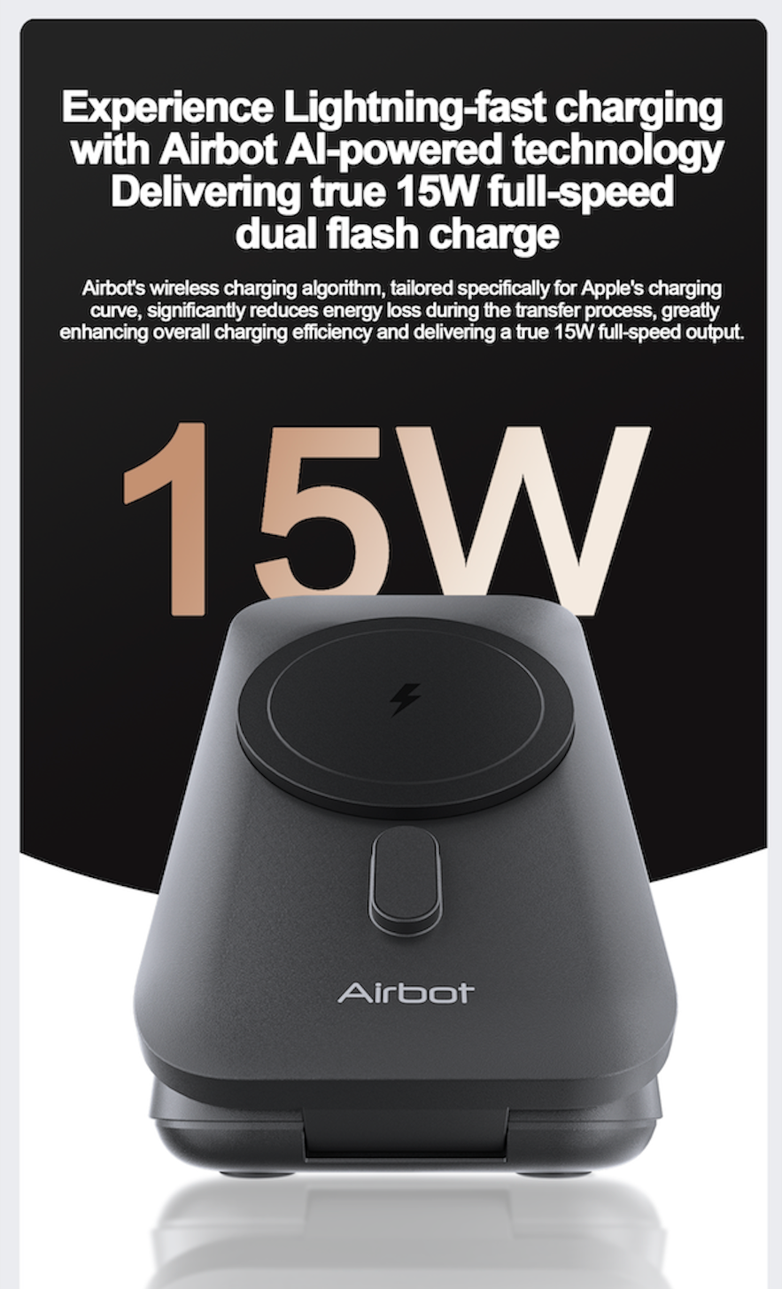 Airbot Power Bank 10000mAh with Magnetic Wireless Fast Charging Auto-Charge Support Wired Charging