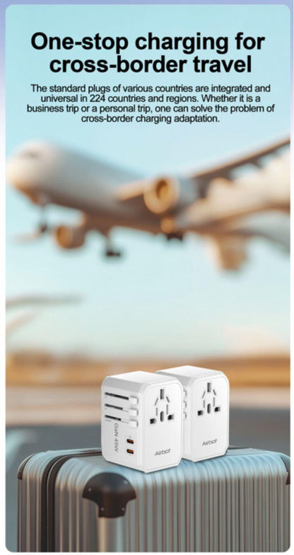 Airbot SingaporeAirbot 308MAX Universal Travel Plug Adapter 45W International Worldwide Multi Adapter with USB + Type - C PDAir - 308 MAX
