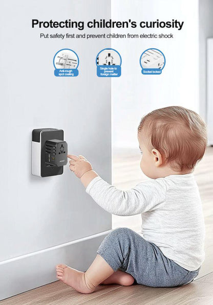 Airbot SingaporeAirbot 305MAX Universal Travel Adapter 70W International Worldwide Multi Adapter with USB + Type - C PDAir - 305 MAX